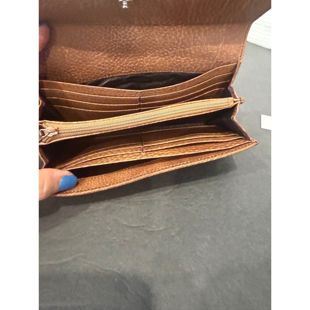 Vintage Gucci GG Monogram‎ Leather Canvas Long Brown Continental Wallet - Picture 5 of 11